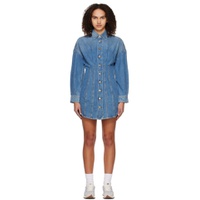 Blue Grace Corset Shirt Denim Minidress 231966F052000