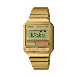 Unisex Digital Gold-Tone Stainless Steel Watch 33.5mm A120WEG-9AVT