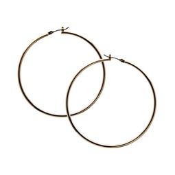1 1/2 Gold-Tone Large Polished Hoop Earrings