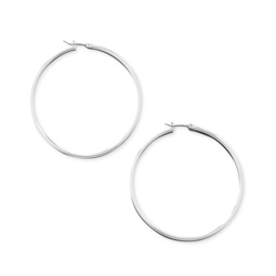 2 Silver-Tone Hoop Earrings