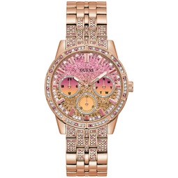 Womens Glitz Rose Gold-Tone Stainless Steel Bracelet Watch 40mm
