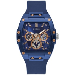 Mens Blue Silicone Strap Watch 43mm