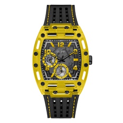Mens Yellow Black Silicone Strap Watch 44mm