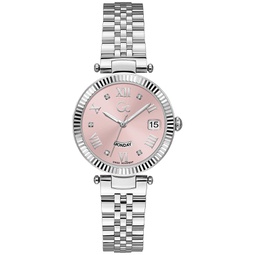 Gc Flair Womens Swiss Silver-Tone Stainless Steel Bracelet Watch 34mm