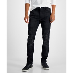 Mens Eco Slim Tapered Moto Fit Jeans