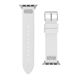 Womens White Silicone Strap with Glitz Insert 38mm 39mm 40mm Apple Watch Band