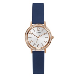 Womens Analog Blue Silicone Watch 32mm
