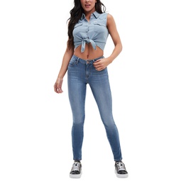 Womens Sexy Curve Mid-Rise Skinny-Leg Jeans
