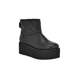 Womens Jilla Platform Cold Weather Slip-On Ankle Booties