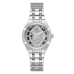 Womens Multi-Function Silver-Tone Stainless Steel Watch 36mm