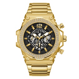 Mens Multi-Function Gold-Tone Stainless Steel Watch 48mm