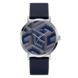 Mens Analog Navy Silicone Watch 44mm