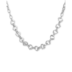 Silver-Tone Alternating G Link Collar Necklace 16 + 2 extender