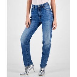 Womens Straight High Rise Mom Jeans