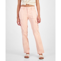 Womens Sexy Straight Mid-Rise Cargo Pants