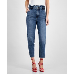 Womens Nellie Paperbag-Waist Ankle Jeans
