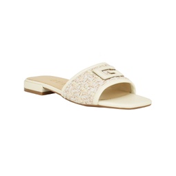 Womens Tampa Slide-On Sandals with Woven Logo Detail