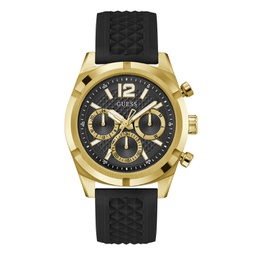 Mens Multi-Function Black Silicone Watch 44mm