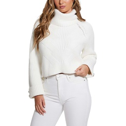 Womens Lois Cable-Knit Turtleneck Sweater
