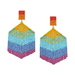 Mixed Stone Hexagon Chandelier Earrings