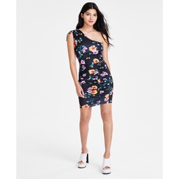 Womens Midnight Printed One-Shoulder Dress