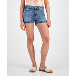 Womens Hola Solid Zip-Front Denim Shorts