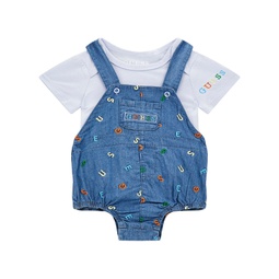 Baby Boy Short Sleeve Bodysuit and Embroidered Bubble