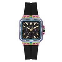Womens Multi-Function Black Silicone Watch 34mm