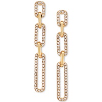 Gold-Tone Crystal Link Drop Earrings