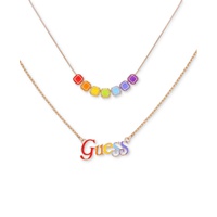 Gold-Tone Rainbow Logo Two-Row Necklace 20 + 2 extender