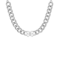 Silver-Tone Pave & Quatro G Logo Collar Necklace 18 + 2 extender