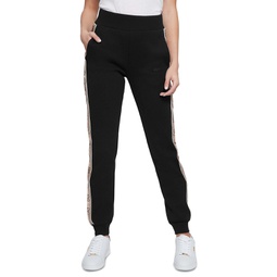 Womens Britney High Rise Logo Stripe Jogger Pants