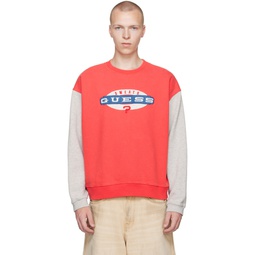 Red   Grey Crewneck Sweatshirt 231603M204003