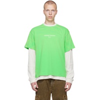 Green Faded T Shirt 231603M213004