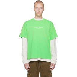 Green Faded T Shirt 231603M213004