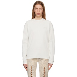 White Patch Long Sleeve T Shirt 231603F110018