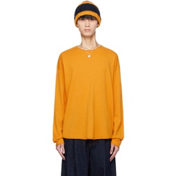 Yellow Rolled Edge Sweater 241173M201008