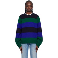 Blue   Green Stripe Sweater 241173F096003