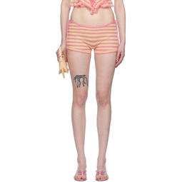 Pink   Yellow Drawstring Shorts 241897F088004