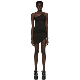 Black Asymmetrical Voxel Dress 221897F052012