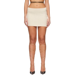 Off White Wool Mini Skirt 221897F090074