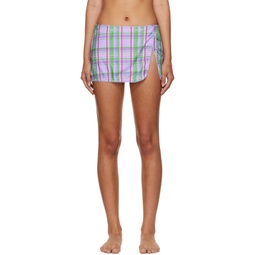 SSENSE Exclusive Purple Check Cover Up Skirt 222897F102000