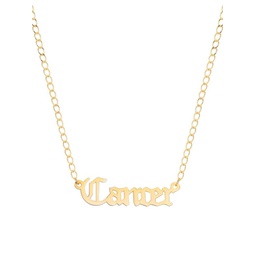 Happy Me 14K Goldplated Sterling Silver Zodiac Gothic Script Necklace