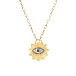 Love Is Love 14K Gold Vermeil & Cubic Zirconia Evil Eye Disk Box Chain Necklace