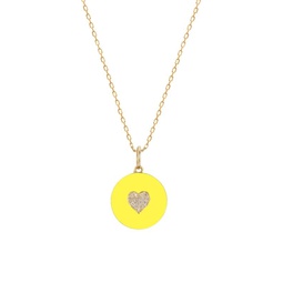 Love Is Love 14K Gold Vermeil & Pave Tuscan Sun Yellow Heart Necklace