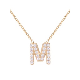 Love Is Love 14K Gold Vermeil & Cubic Zirconia M Initial Necklace