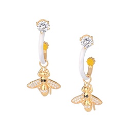 Grand Entrance Collection 14K Gold Vermeil & French Enamel Honey Bee Drop Earrings