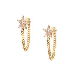Perfect Pairing 14K Gold Vermeil & Cubic Zirconia Star Chain Earrings