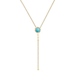Love in Bloom 14K Gold Vermeil, Turquoise & Crystal Flower Lariat Necklace