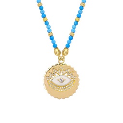 Love In Bloom 14K Gold Vermeil, Turquoise & Crystal Evil Eye Necklace